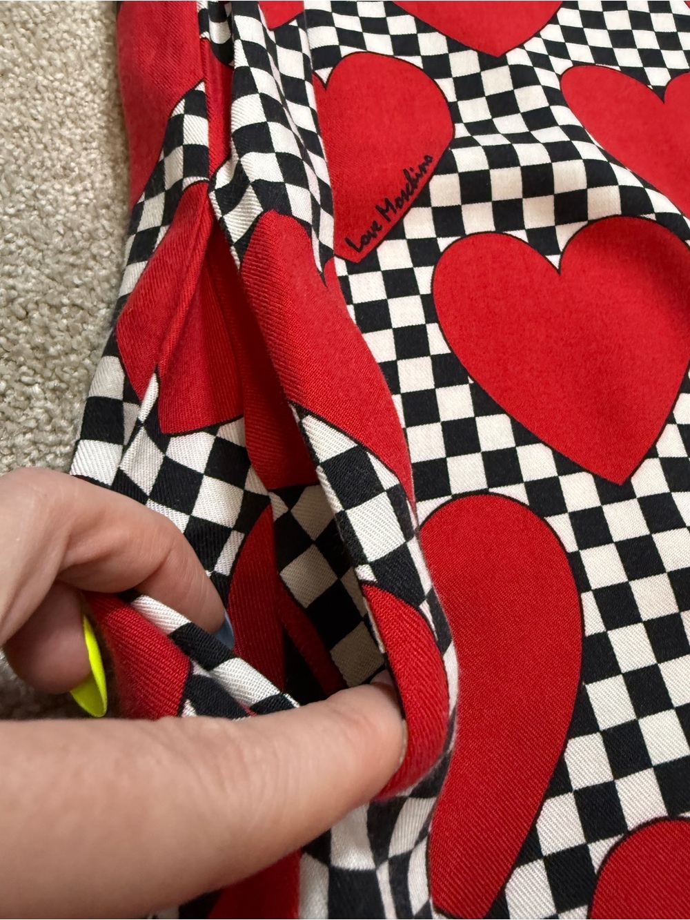 Love Moschino Heart Checkerboard Shift Dress | NWT | Pop Art Graphic | Size 6 - Picture 8 of 16